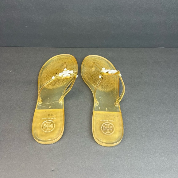 Tory Burch Mini Miller Jelly Sandals Citrus Yellow Women's Size 8 - Picture 8 of 11